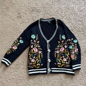 Anthropologie embroidery cardigan